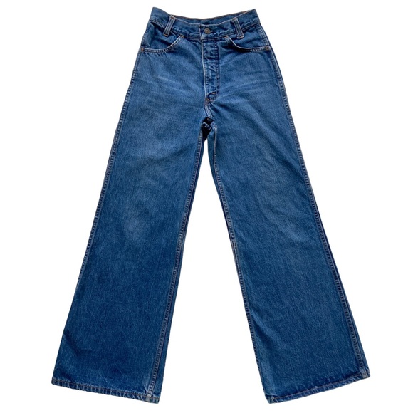 INSANE VTG 1970s Orange Tab Bellbottom Levi’s Jeans ⭐️ - Picture 2 of 10